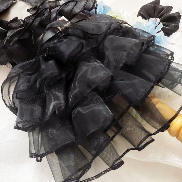 Pet Dress Inspired from Wednesday Addams, Cat Dog Halloween Costume Cosplay - Picture 4 of 7